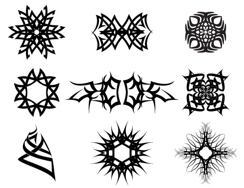 Download this set and create your own variation of tribal art