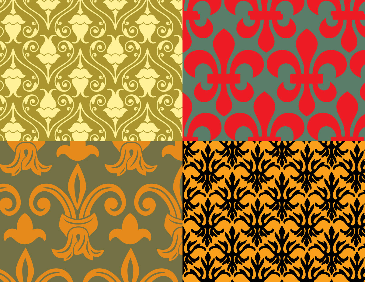 Free Seamless Floral Patterns Vector Pack GraphicsKeeper