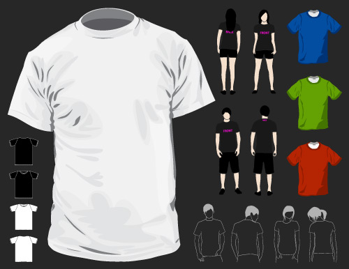 Free Blank T-shirt graphics in vector format. Just add your designs ...